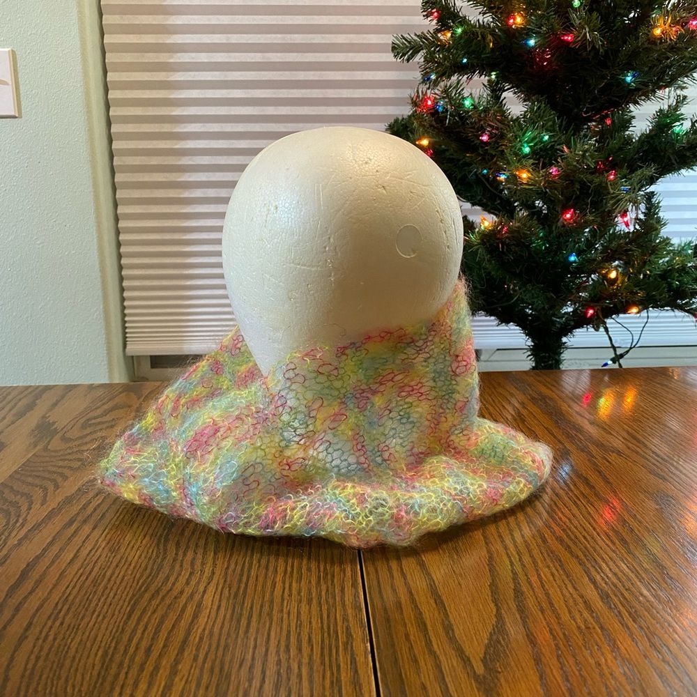 Lacy, pastel cowl